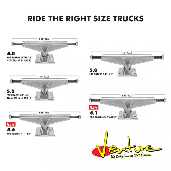 Venture 5.6 Truck Crest V-Lights Blue/Polished 5.6 Set Of 2 Trucks