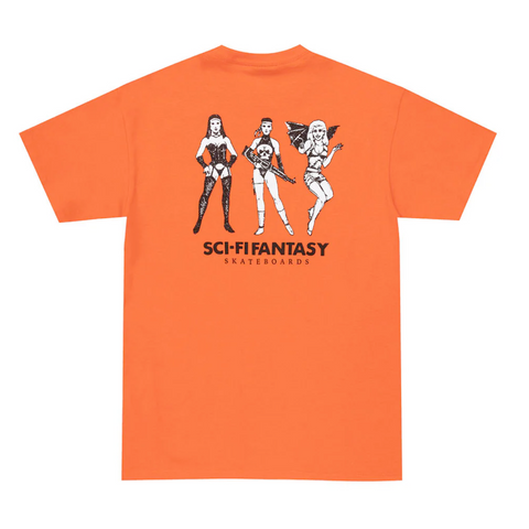 Sci-Fi Fantasy Macho Girls Tee Orange