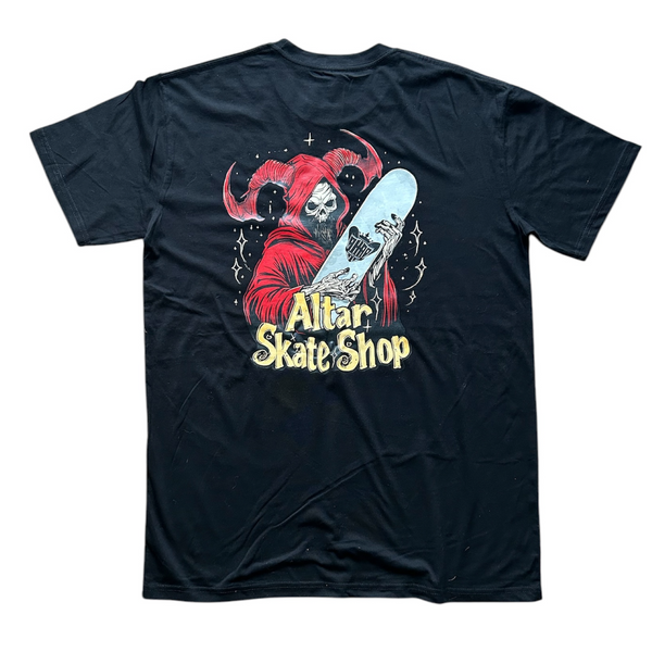 Altar Skate Shop Hold This Grim By Chuckdaddy_ Tee Black