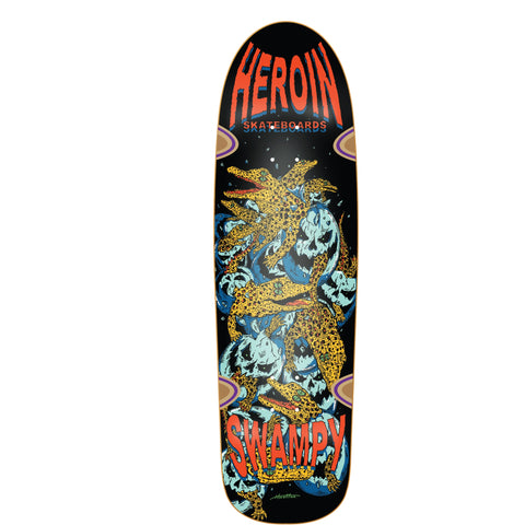 Heroin Skateboards Swampy x Hirotton Gators Skateboard Deck 9.125"