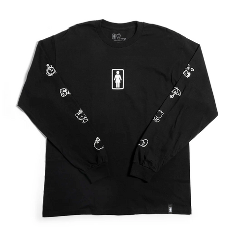 Girl Skateboards X Hello Kitty Sleeve LS Tee Black