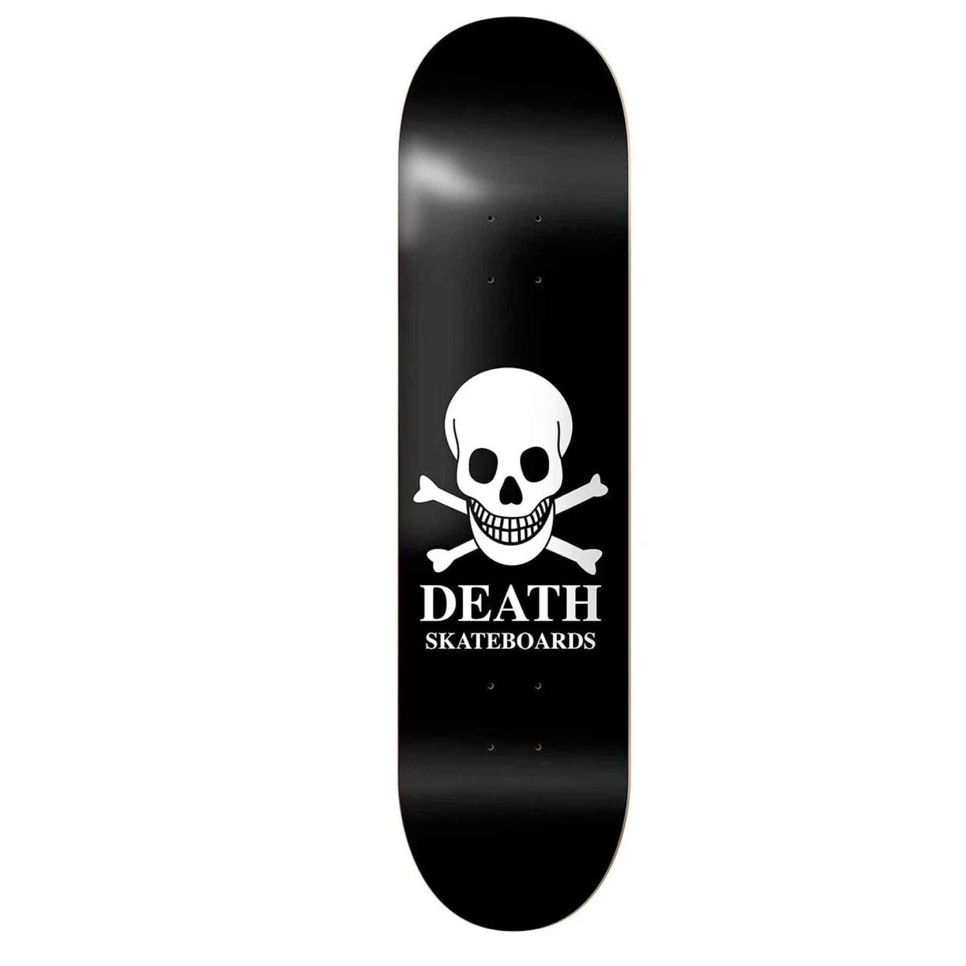 Death Skateboards White Skull Logo Deck Pink Stain 8.5"
