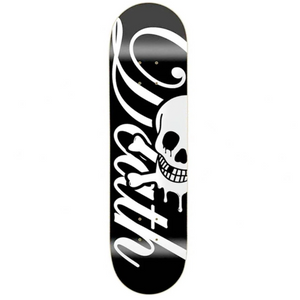 Death Skateboards Script Skateboard Deck Black/White 8.5"
