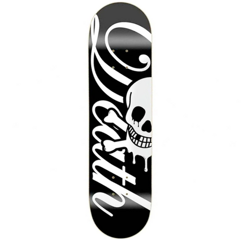 Death Skateboards Script Skateboard Deck Black/White 8.5"