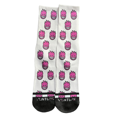 Altar Skate Shop All Over Flame Purple Socks