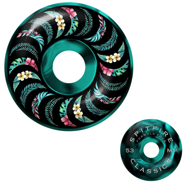 Spitfire Wheels Formula 4 99Du Team Floral Classic 53mm (Teal/Black Swirl)