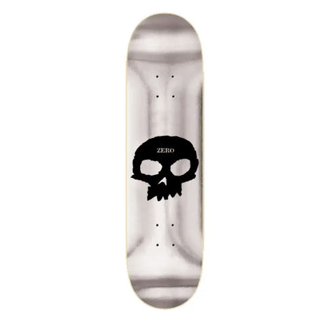 Zero Skateboards Deck Silver Foil SIngle Skull 8"