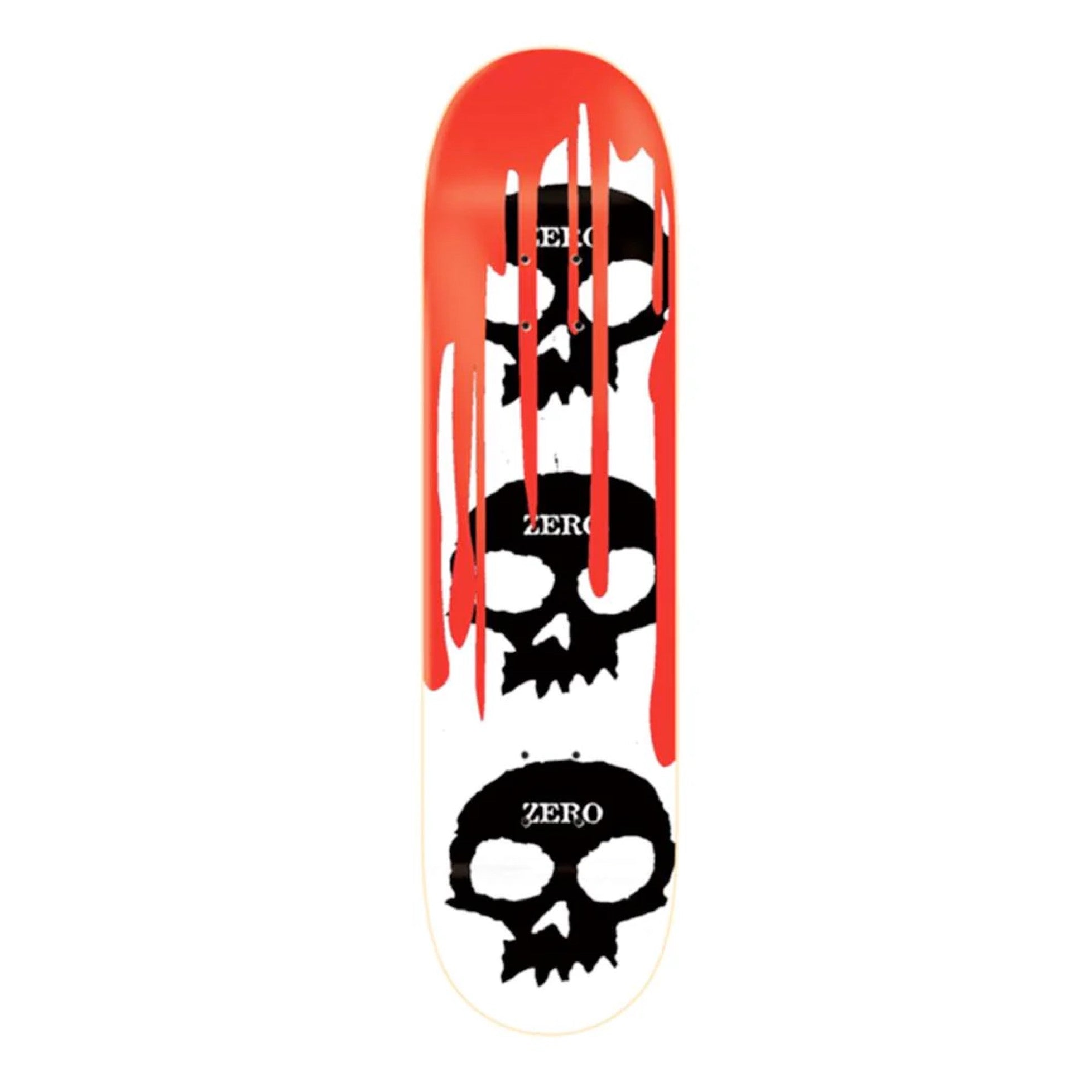 Zero Skateboards Deck 3 SKull Blood White Black Red 8.375"