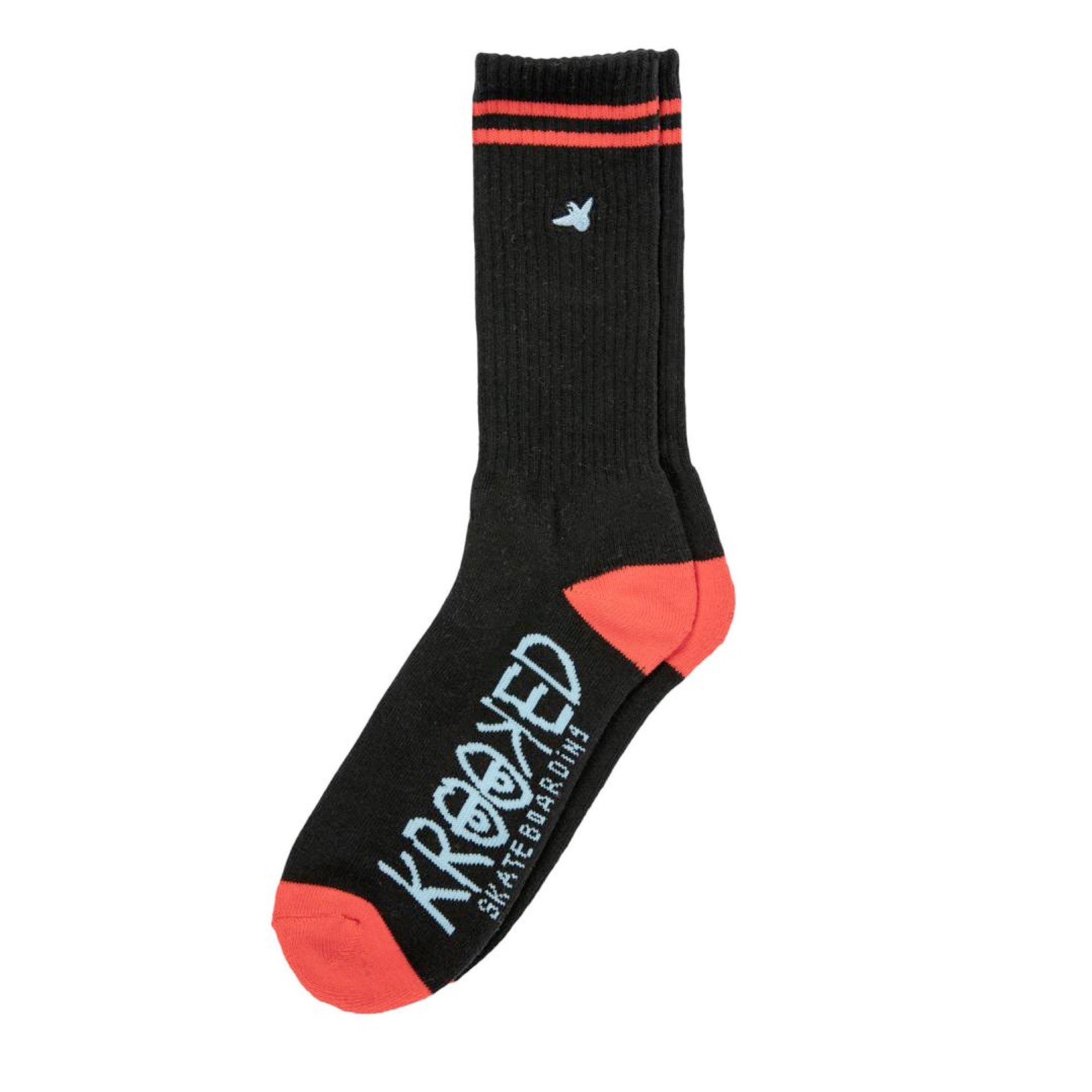 Krooked Skateboards Socks Og Bird Emb Black/Red/Blue One Size ADULT