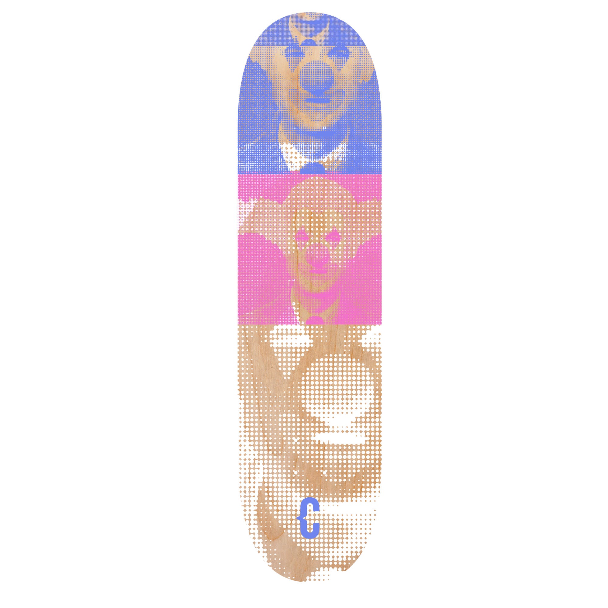 Clown Skateboards Hyper Edd Blue/Pink/White Deck 8"